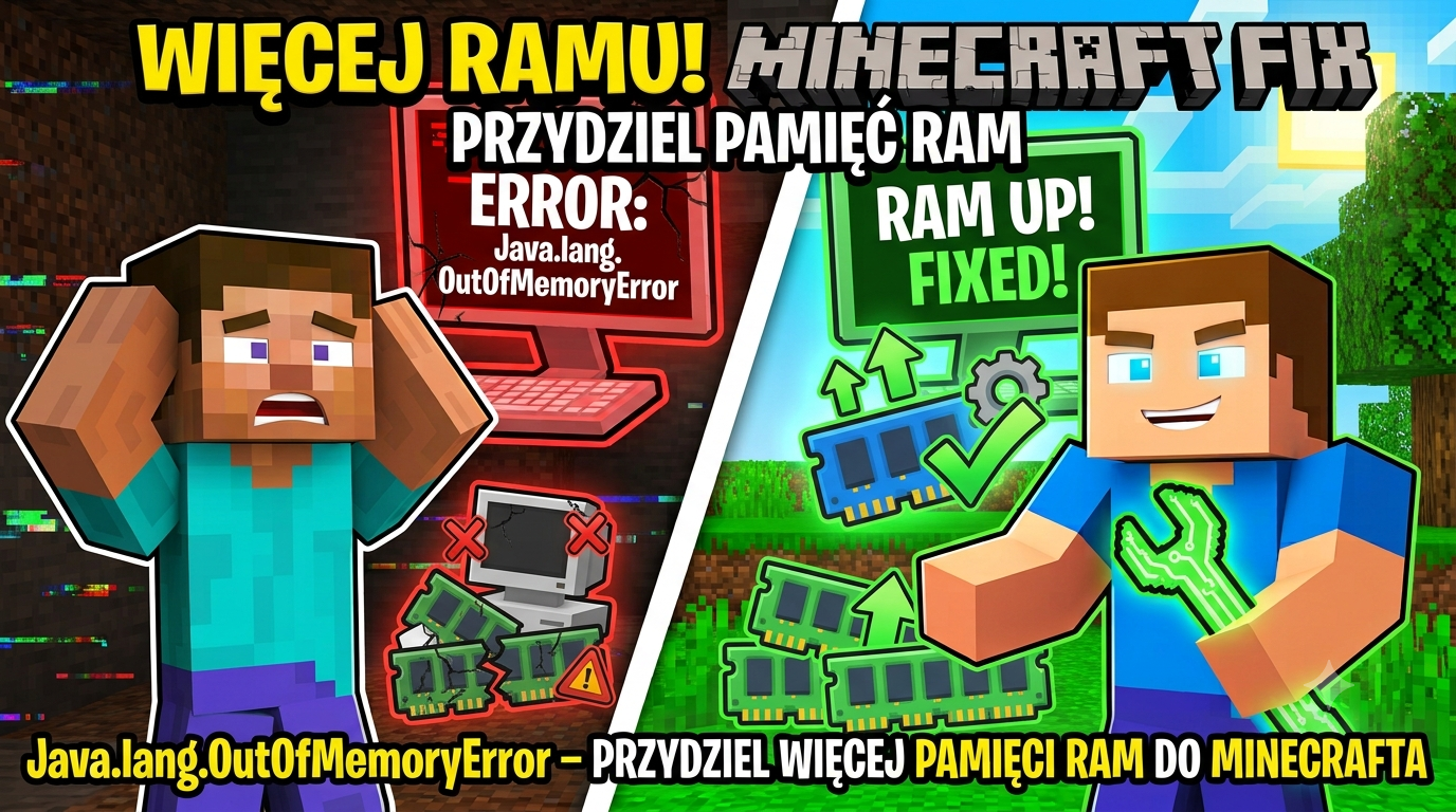 Java.lang.OutOfMemoryError - jak przydzielić więcej pamięci RAM do Minecrafta?